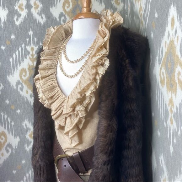 Ralph Lauren Sable Brown Lamb Shearling Vest - Picture 12 of 14